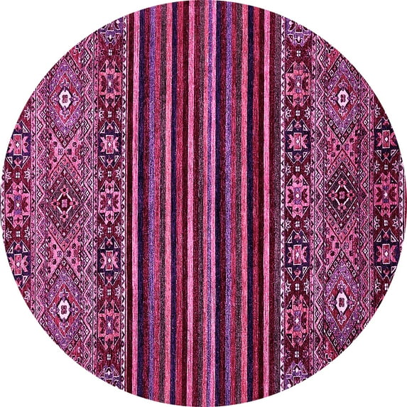 Ahgly Company Indoor Round Southwestern Pink Country Area Rugs, 5' Round