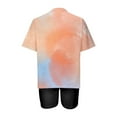 thumbnail image 4 of Penkiiy Women's Oversized Gradient Print V Neck T Shirts Half Sleeve Tops Casual Solid Summer Tees Y2K Tops 3XL Orange, 4 of 4