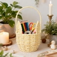 thumbnail image 5 of TAROFISH Easter Basket for Kids, Woven Wicker Basket, Easter Bunny Baskets with Handle, Gift Baskets, Egg Buckets Gifts Tote Bags Egg Basket for Kids, Boys, Girls,Yellow, 5 of 7
