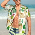 thumbnail image 7 of Kll Men'S Hawaiian Shirt Short Sleeve Button Down Beach Shirts-Alpaca And Cactus, 7 of 7