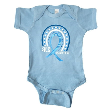 

Inktastic ALS Awareness Rainbow Ribbon and Hearts Gift Baby Boy or Baby Girl Bodysuit