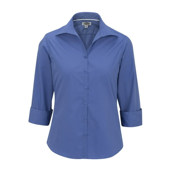 Women's Open Neck Poplin 3/4 Sleeve Blouse