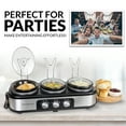 thumbnail image 6 of HomeCraft 1.5-Quart 3 Basins Stainless Steel Buffet Server Slow Cooker, 6 of 7