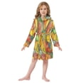 thumbnail image 6 of FORMRS Niños Bathrobe Unisex Hooded Robe Soft Plush Pajamas Sleepwear, Size 4-6T, Retro Autumn Leaves, 6 of 7