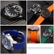 thumbnail image 4 of Correa de reloj de goma con extremo curvo de 20 mm y 22 mm para Casio EFR-303, Mido, Omega, Longines, Tissot, Seiko, Heuer, correa verde y naranja, 4 of 5