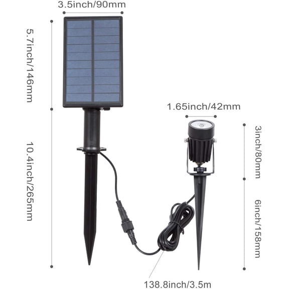 OPVM-Solar Spotlights, Outdoor LED Solar Lights, Waterproof Auto ON/Off Solar Wall Lights for Garden,Driveway, Pathway, Pool Area(White)