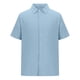 thumbnail image 4 of Playera Elvqul Hombre Azul Claro sin Estampado Playa Manga Corta Solapa Abotonada Algodón, 4 of 6