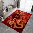 thumbnail image 2 of 4x6 Area Rugs Noble Golden Dragon Rugs for Kids Bedroom, Abstract Floral Print Office Rug Low Pile are Not Stumbling Foot for Living Room End Table Nursery, 2 of 7