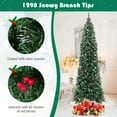 thumbnail image 4 of Costway 9 FT Pre-Lit Christmas Tree Slim Pencil Hinged with 500 Lights & 1298 Branch Tips, 4 of 10