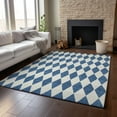 thumbnail image 6 of Addison Rugs Mayfield Washable Transitional Diamonds Navy Rectangle Rug, 3' x 5', 6 of 6