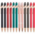 thumbnail image 1 of 12 bolígrafos de oro rosa con punta de lápiz, 2 en 1, elegantes, de metal para pantallas táctiles, tinta negra de 1 mm (paquete de 12), 1 of 7
