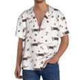 thumbnail image 2 of Kuqiui Dachshund Dog Print Men's Button Down Shirts Short Sleeve Casual Shirts Hawaiian Shirts Vacation Wedding Shirts with Pocket-Large, 2 of 5