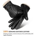 thumbnail image 4 of Mens Winter Gloves Leather Cashmere Touchscreen - Thermal Gifts For Dad Gift, 4 of 5