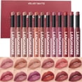 thumbnail image 1 of Set de labiales Jolilab de 12 piezas, acabado mate aterciopelado, tonos nude, 1 of 7