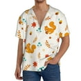 thumbnail image 2 of Picia Squirrel Maple Leaves And Nuts Men's Linen Shirts Short Sleeve Cuban Beach Shirts Casual Shirts Button Down Shirt for Men Beach Summer Wedding Shirt-Medium, 2 of 7