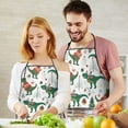 thumbnail image 5 of Green Dinosaurs Christmas Pattern Apron-Garden Aprons for Women with Pockets-Cotton Linen Waterproof Kitchen Cooking Gardening Aprons Adjustable for Kitchen,Cooking,BBQ and Salon 33x27 Inch, 5 of 7