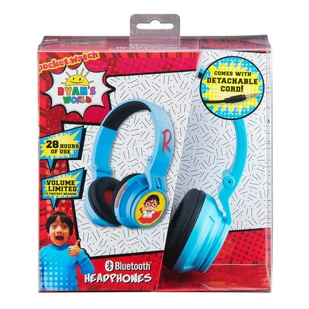 KIDdesigns - eKids Ryan's World Wireless Over the Ear Headphones - blue
