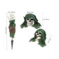 thumbnail image 7 of &nbsp;Halloween Skull Skeleton Ground Breaker Stakes - Outdoor Horror Decor with Ghost Hands & Green Gauze, 3-Piece Set, 7 of 7