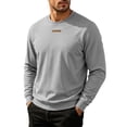 thumbnail image 5 of Pullover Sweatshirts for Men Crew Neck Long Sleeve Logo Detail Regular Fit Casual Tops, 5 of 8