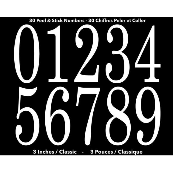 PRO-DF Classic self-adhesive 3'' numbers kit