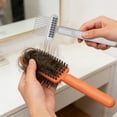 thumbnail image 7 of Leodye 1PCS 2-in-1 Double Sided Hair Brush Cleaner Tool with Bristle Pick Orange Comb Cleaner for Removing Hair Debris and Dust -7*3.94IN, 7 of 7