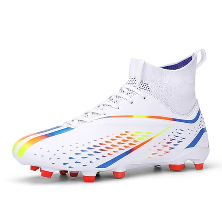 FULORIS Soccer Cleats Shoers Men Sock Football Boots White