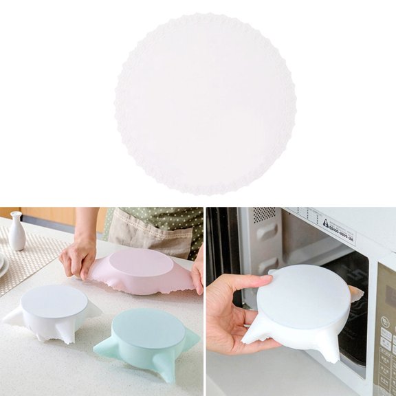 FOMIYES White Silicone Seal Wraps Flexible Airtight Food Covers Safe for Oven Refrigerator Microwave