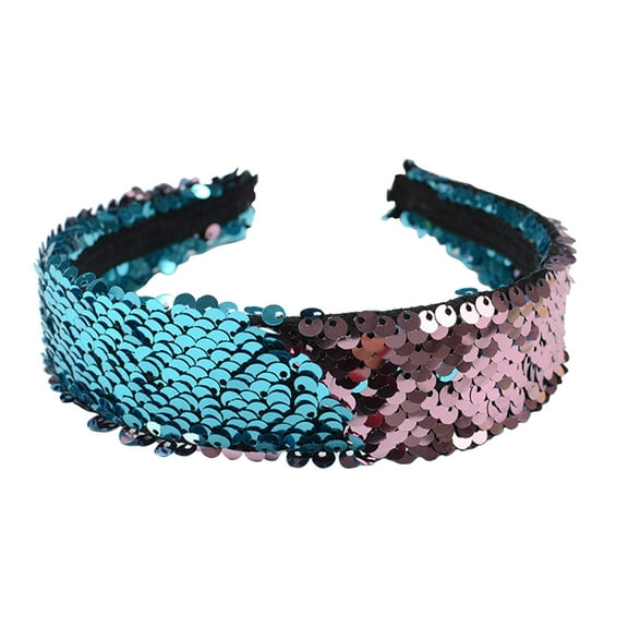 Soimiss Mermaid Headband Girls Sequin Headband Elegant Hair Accessory Parties 1Pcs