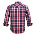 thumbnail image 2 of Coevals Club Men's Western Shirt Cowboy Plaid Country Pearl Snap Button Long Sleeve Two Pockets Work Shirts 37 Navy Red White Large, 2 of 7