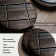 thumbnail image 4 of 19cm Paquete de 3 salvamanteles de madera para platos calientes, ollas y sartenes, salvamanteles rústicos de madera, almohadilla aislante decorativa para encimeras, redondo de 19cm, 4 of 5