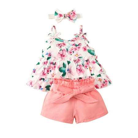 

Girls Clothes 5 Years Old Stretchy Sundress Baby Skirt Shorts Cover Turn Girl s Sleeveless Off The Shoulder Floral Bow Top Dress Lace Up Shorts