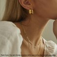 thumbnail image 3 of Collar Ursteel Initial N chapado en oro de 14 quilates con capas de 18 cm, 3 of 7