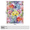 thumbnail image 4 of Fenyluxe Flowers Watercolor Painting Maximalism Print Throw Blanket for Bed Couch Car Kids Adults All Seasons Flannel Material Blanket 60x80in, 4 of 6