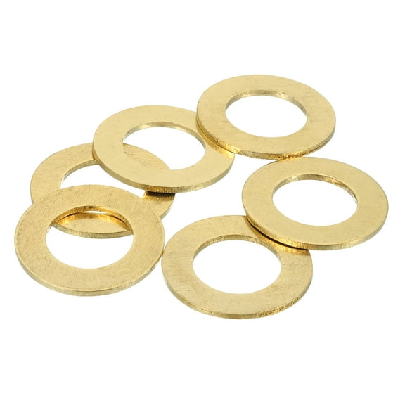 Uxcell Brass Flat Washer, 1 1/2" OD x 7/8" ID x 2mm Fenders Washers Assortment M22 Washer for Bolts,6 Pack