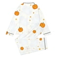 thumbnail image 4 of CAIVO Kids Girls Halloween Ghost Print Pajama Sets Lapel Long Sleeve Button Down Shirt With Pants 2 Piece Casual Home Pyjamas, 4 of 5