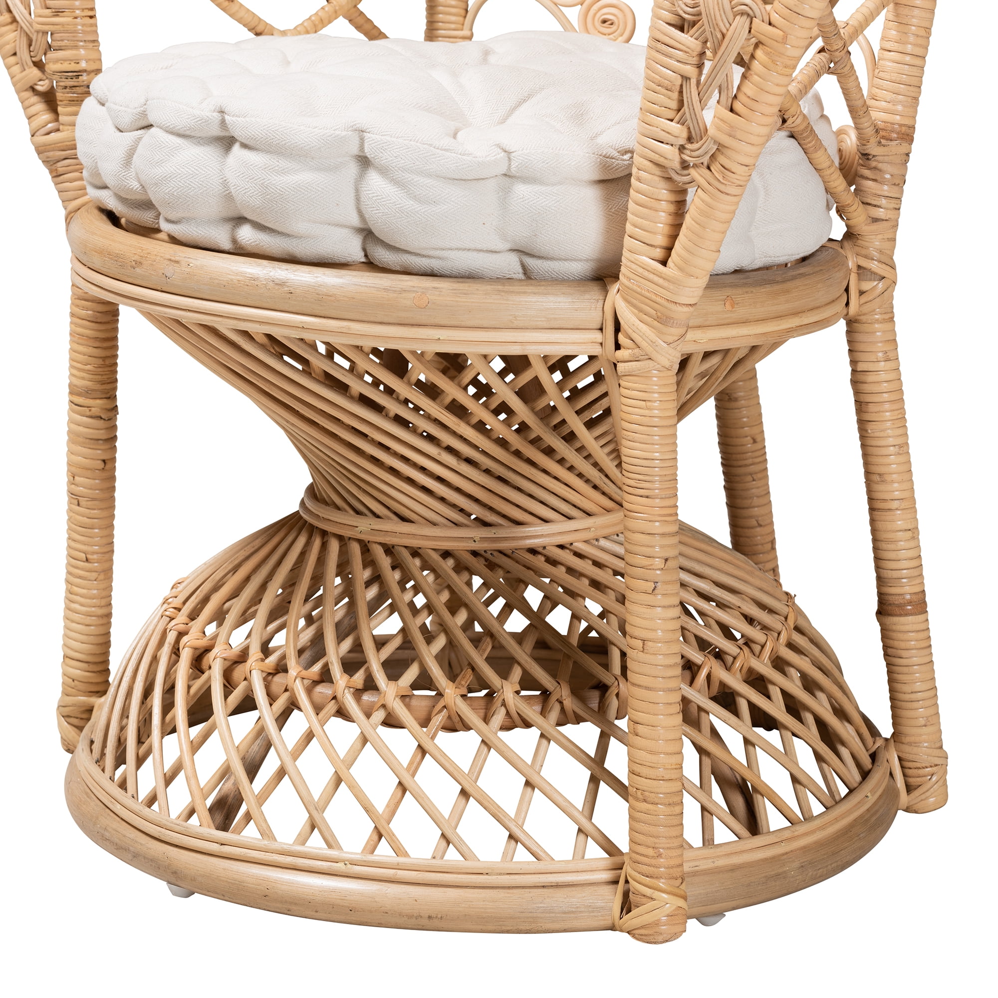 bali & pari Fedra Rattan BOHO Peacock Chair, Natural Brown