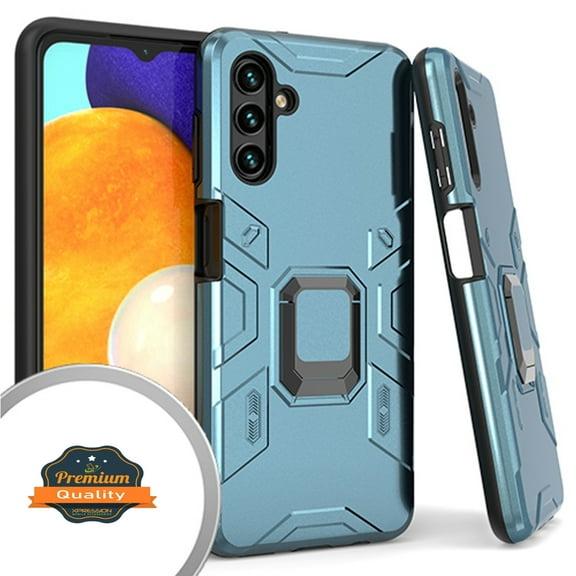 Xpression Case for Samsung Galaxy A13 5G Hybrid Heavy Duty Armor Protective Bumper with 360° Degree Ring Holder Kickstand [Military-Grade] Phone Cover [Blue]