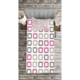 thumbnail image 3 of Ambesonne Geometric Quilted Bedspread Set 2 Pcs, Square Frames Image, Twin Size, Pink White Grey, 3 of 3