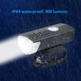 thumbnail image 3 of USB Rechargeable Bike Tail Light and Cycle Head Light Front Light Set 3 Light Modes 300lm Waterproof LED Bicycle Light for Mountain & Road Bike, 3 of 8