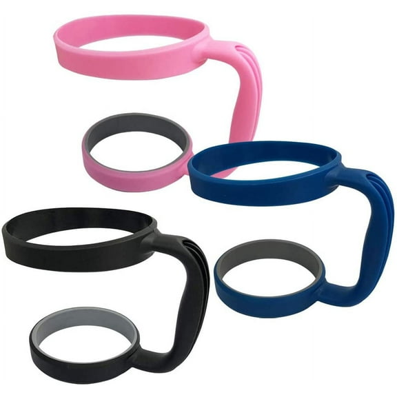 3 Pack 30oz Tumbler Handles, Mug Handle or Cup Holder Replacement- Black, Pink,Blue