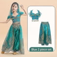 thumbnail image 1 of Disfraz de princesa Jasmine para niñas, conjunto de traje de danza del vientre indio, princesa árabe, disfraz de Carnaval de Halloween-c, 1 of 3