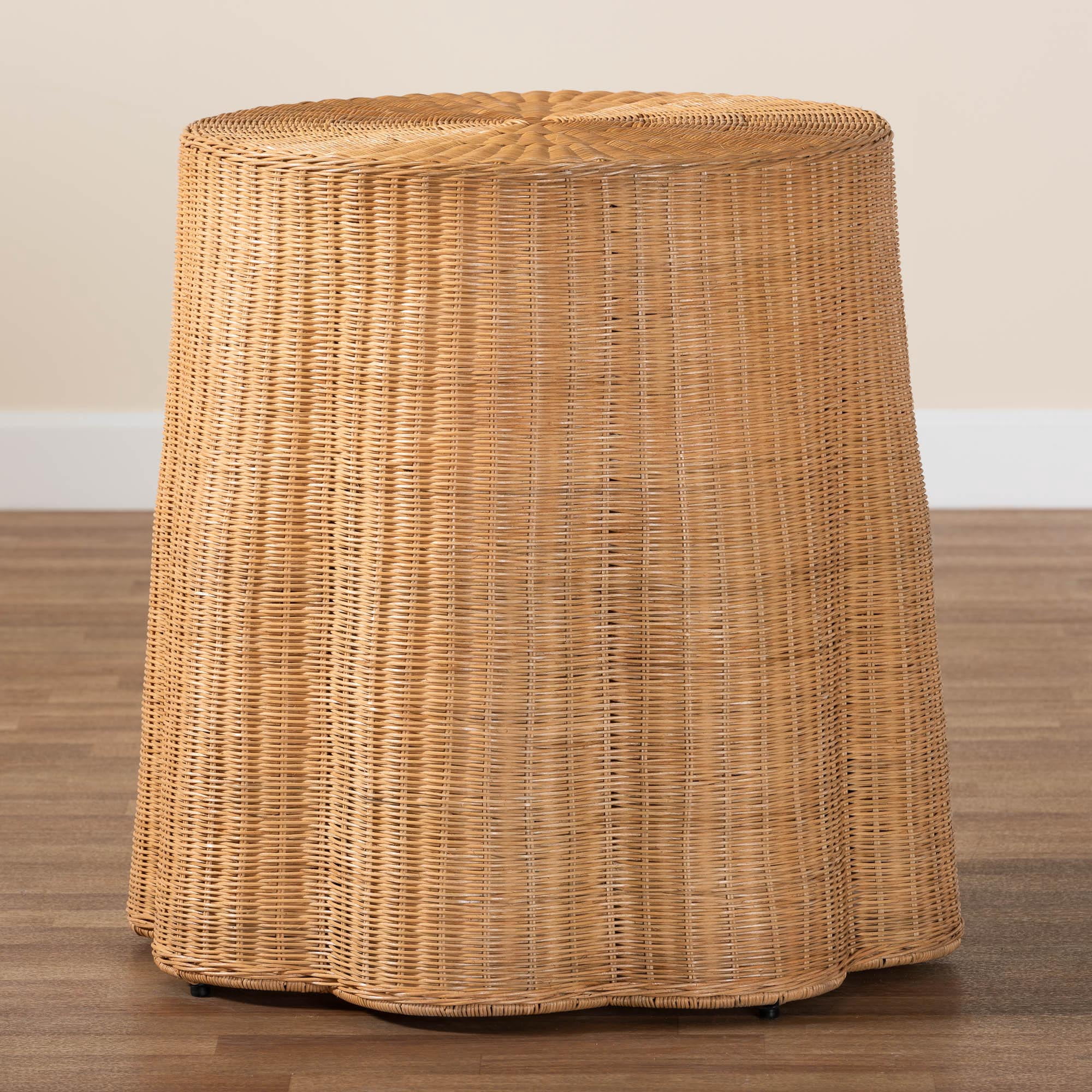 bali & pari Palm Boho Console Table, Natural Rattan, Honey