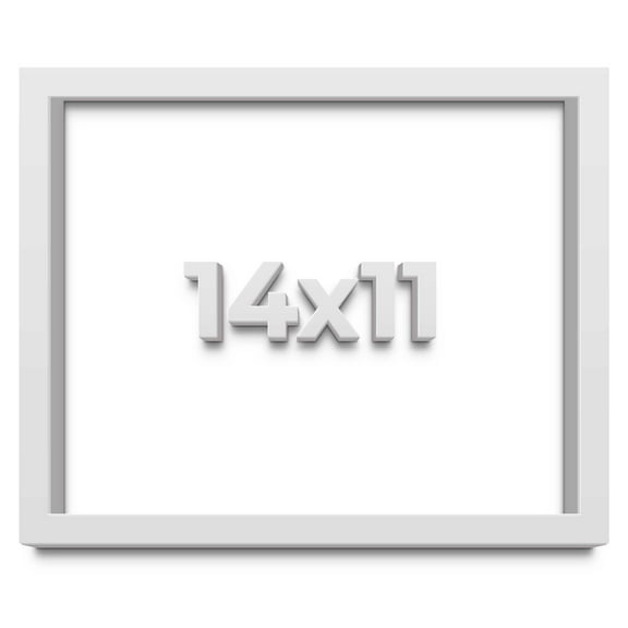 14x11 Shadow Box Frame White | 2 Inches Deep Real Wood Contemporary Shadowbox Display Frame | UV