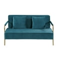 thumbnail image 6 of Pouseayar 56" Width Upholstered Velvet Loveseat Sofa with 2pcs Throw Pillows ,Teal, 6 of 8