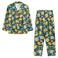 thumbnail image 6 of FOR U DESIGNS Flower Lemon Womens 2 Piece Button Up Pajama Sets Button Down Nightwear Size XS Sleepwear Long Sleeve Pants and V-neck Tops for Women Pjs Winter, 6 of 7