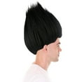 thumbnail image 3 of HPO Adult Unisex Spiky Troll Wig, Black Color, Perfect for Cosplay & Halloween Wig, Synthetic Fiber, 3 of 8