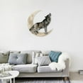 thumbnail image 6 of Creative Wolf Sculpture Wall Decor Artwork Rustic Metal Hanging 35x35, 6 of 10