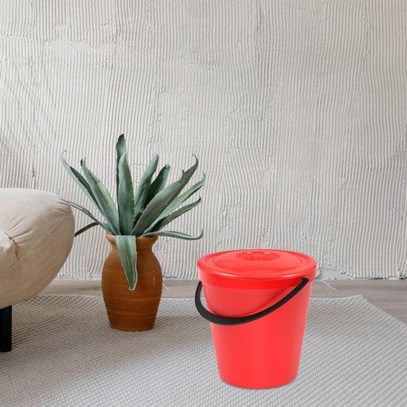 unbranded Cubierta Para Bote De Basura Roja En Plástico Resistente Ideal Para Uso En Y Espacios Públicos