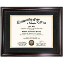 GraduationMall Certificate Document Diploma Frame with Black over Gold Mat for 8.5 x 11 / 11 x 14