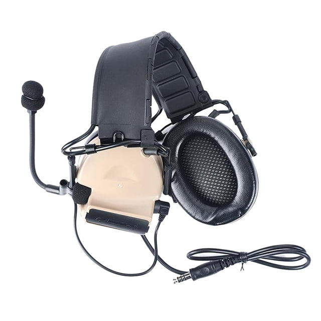Auriculares tácticos kusrkot con micrófono de comunicación Beige